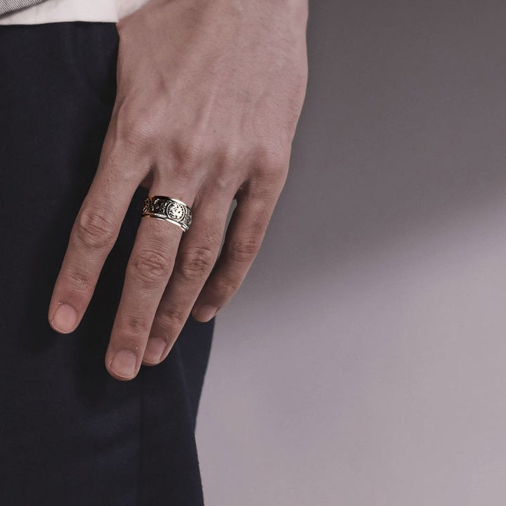 Sterling Silver Rotatable Ring For Men.