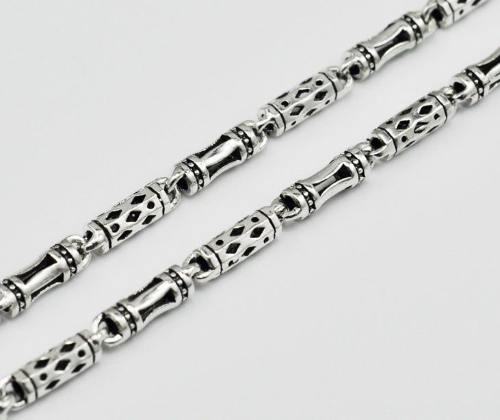 925 Sterling Silver Men's Chain Necklace - Thick Retro Style Silver Chain.