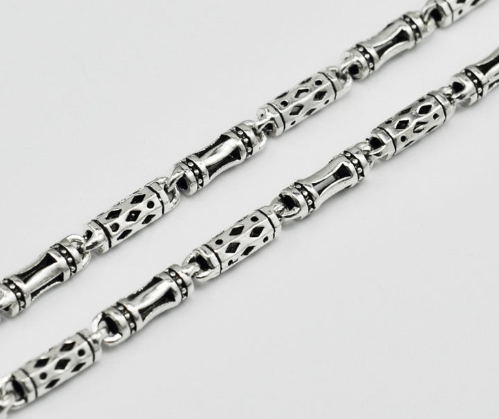 925 Sterling Silver Men's Chain Necklace - Thick Retro Style Silver Chain.