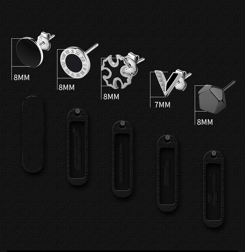 925 Silver Men''s Earrings single fashionable silver earrings.