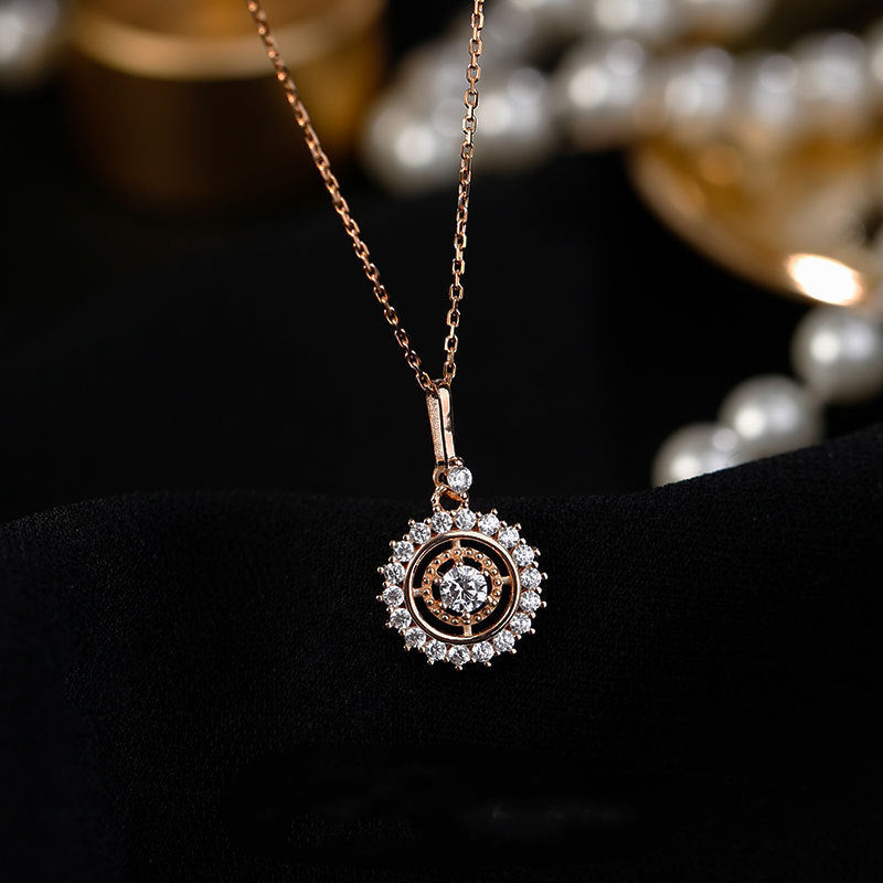 Rose Gold Crystal Pendant Necklace.
