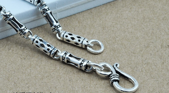 925 Sterling Silver Men's Chain Necklace - Thick Retro Style Silver Chain.
