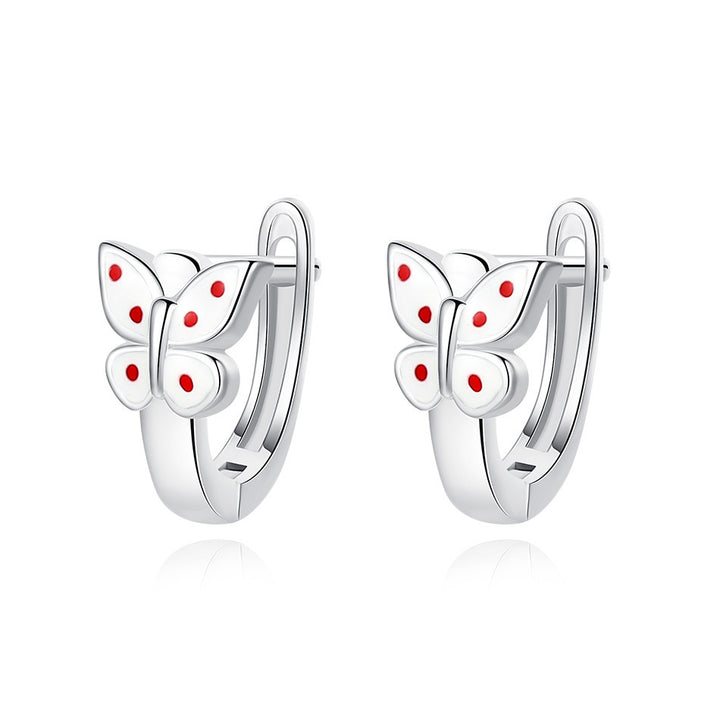 Sterling Silver Diamond Butterfly Earrings Earrings Sterling Silver Women's Children's Earrings.