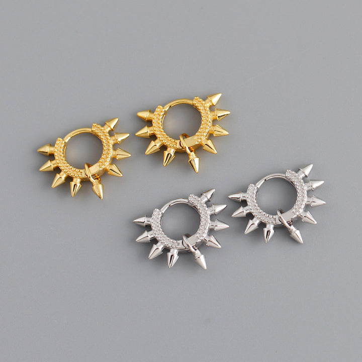 Punk pointed personality s925 sterling silver earrings