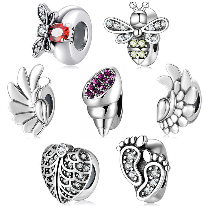 925 Sterling Silver Insect Charm Beads - DIY Bracelet Spacer Beads Set.