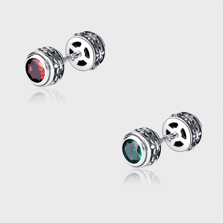 Punk Screw 925 Silver Earrings | Double Sided Studs | UK