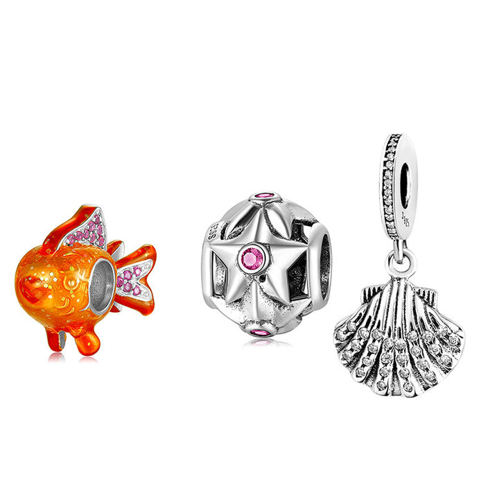 S925 Sterling Silver Beads Cute Insect Series Jewelry Plug Spacer Beads DIY Accessories Beads Enamel Color Silver Jewelry.