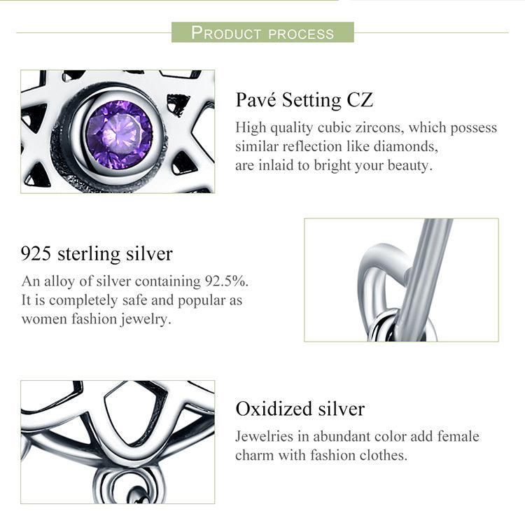 925 Sterling Silver Dreamcatcher Earrings - Bohemian Feather Drop Earrings.