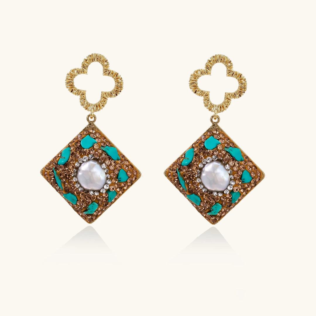 Elegant Moroccan gold plated dreams drop earrings, perfect accessory for a sophisticated look and timeless style.