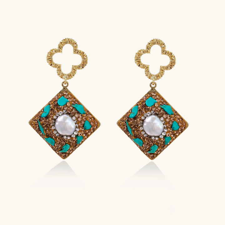 Elegant Moroccan gold plated dreams drop earrings, perfect accessory for a sophisticated look and timeless style.