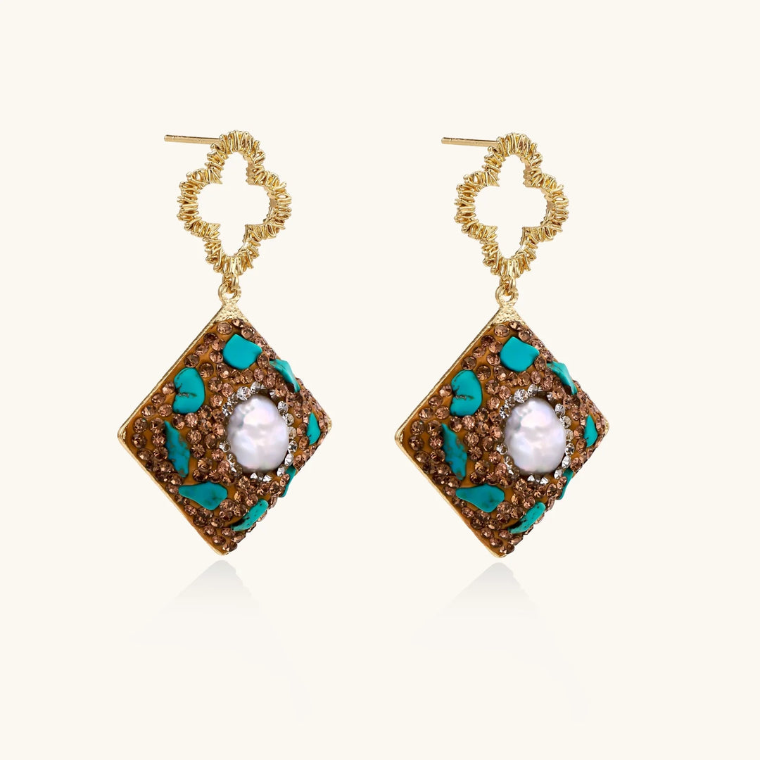 Elegant Moroccan gold plated dreams drop earrings, perfect accessory for a sophisticated look and timeless style.