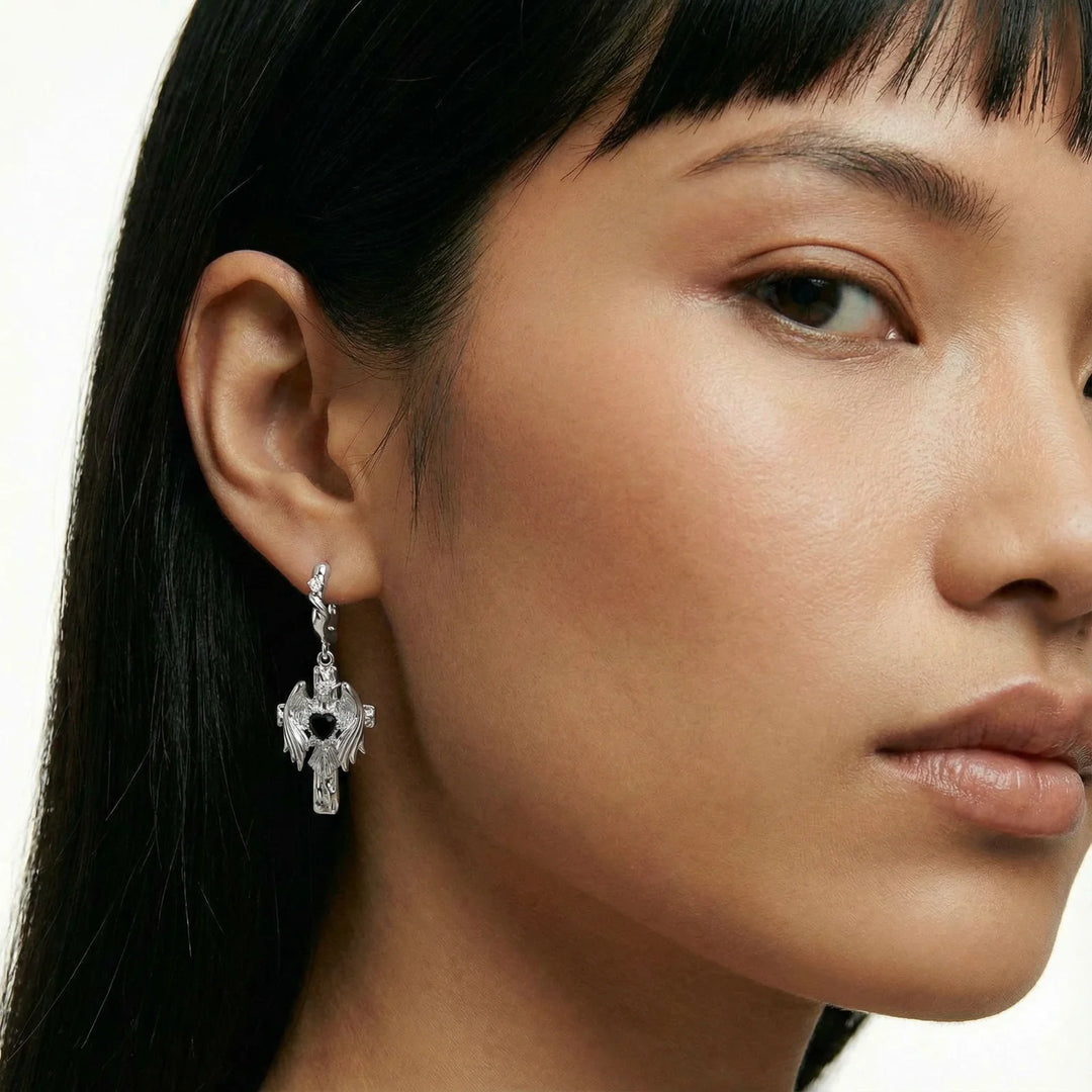 Guardian Angel Wing Hoops
