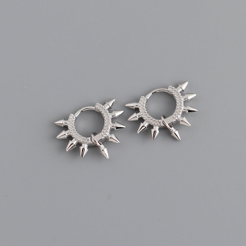 Punk pointed personality s925 sterling silver earrings