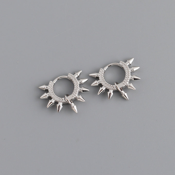 Punk pointed personality s925 sterling silver earrings