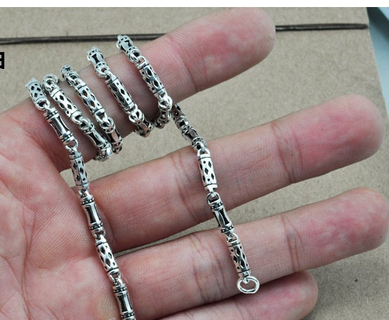 925 Sterling Silver Men's Chain Necklace - Thick Retro Style Silver Chain.