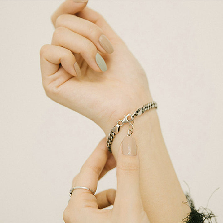 S925 sterling silver N chain flat chain.