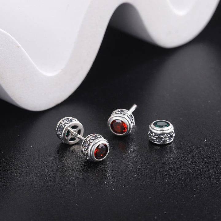 Punk Screw 925 Silver Earrings | Double Sided Studs | UK