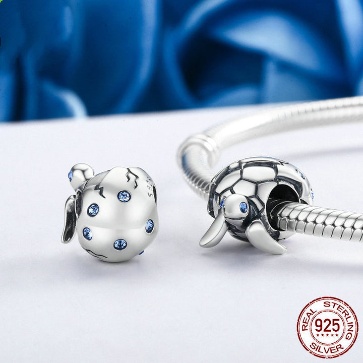 Sterling silver turtle beads.