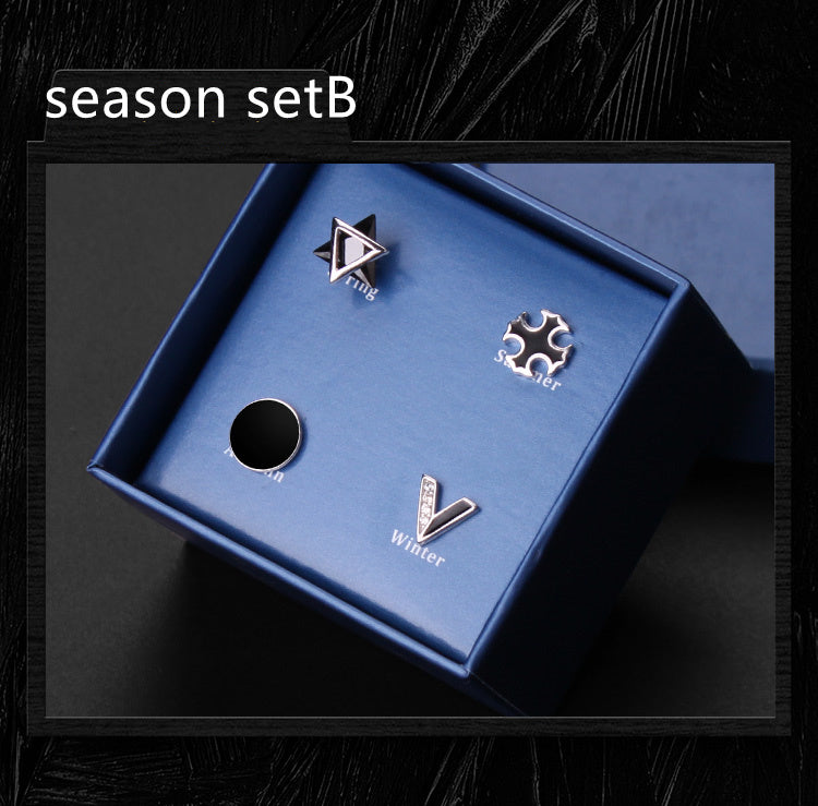 925 Silver Men''s Earrings single fashionable silver earrings.