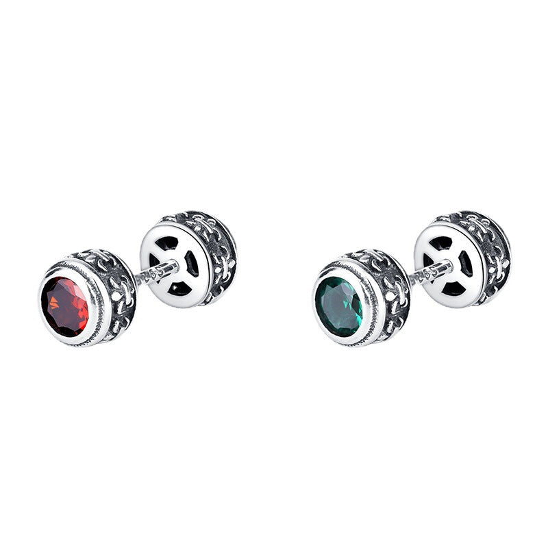Punk Screw 925 Silver Earrings | Double Sided Studs | UK