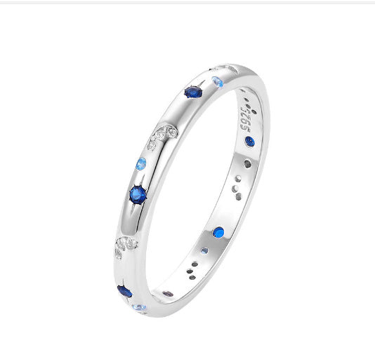S925 Sterling Silver Bright Starry Ring For Men And Women.