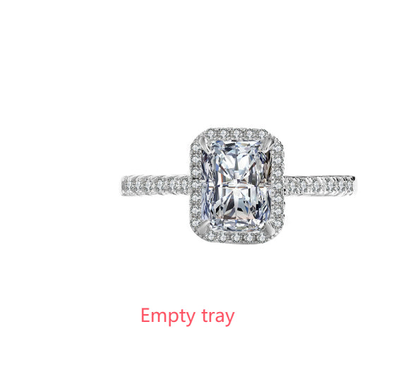 Moissanite Halo Engagement Ring 925 Sterling Silver Women