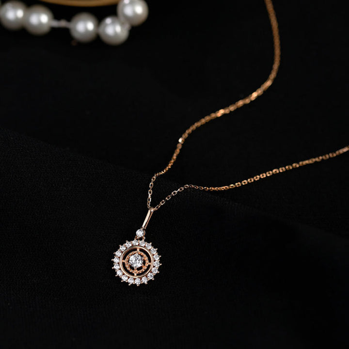 Rose Gold Crystal Pendant Necklace.