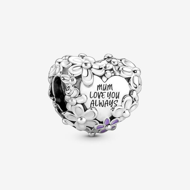 925 Sterling Silver Love Charm Beads - Heart Dangle Charms for Bracelets.