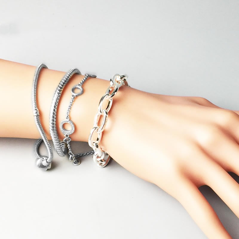 925 Sterling Silver Couple Bracelet | Matching Chain Set