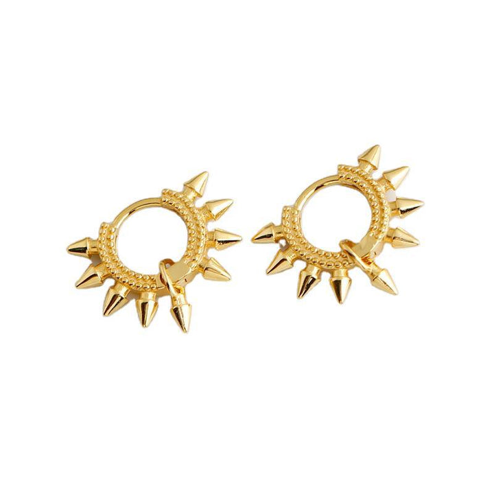 Punk pointed personality s925 sterling silver earrings