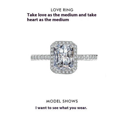 Moissanite Halo Engagement Ring 925 Sterling Silver Women