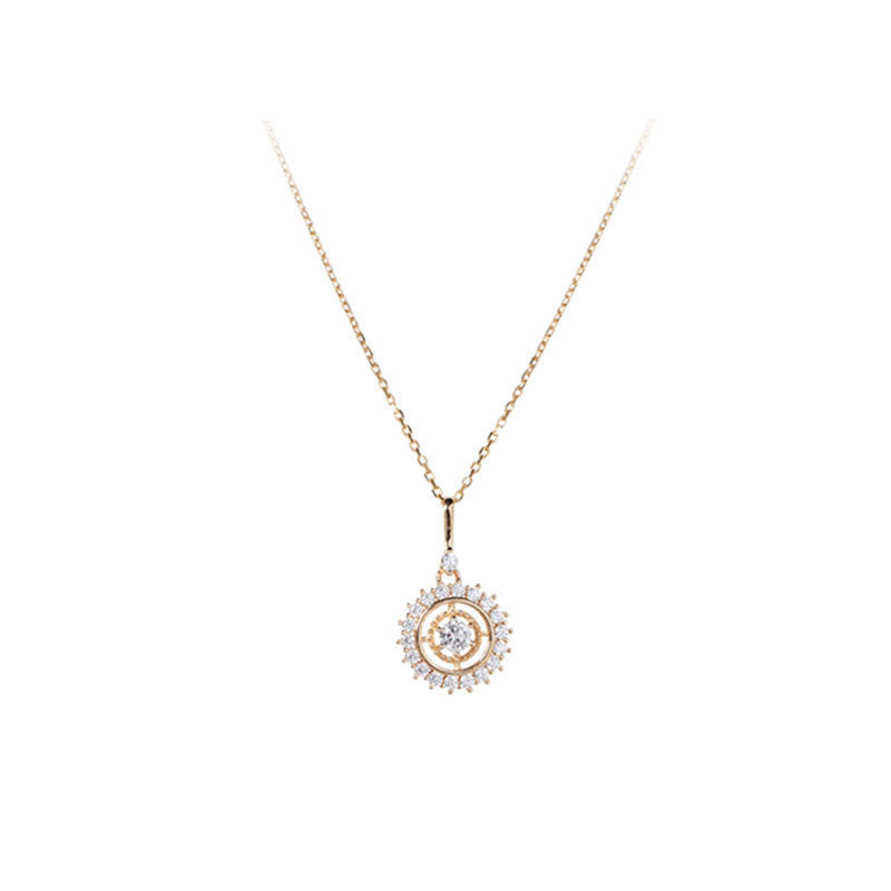 Rose Gold Crystal Pendant Necklace.