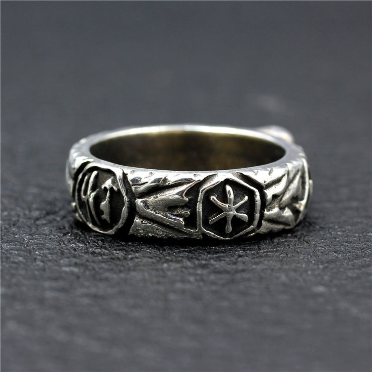 Mens Fashion Simple Sterling Silver Skull Ring.