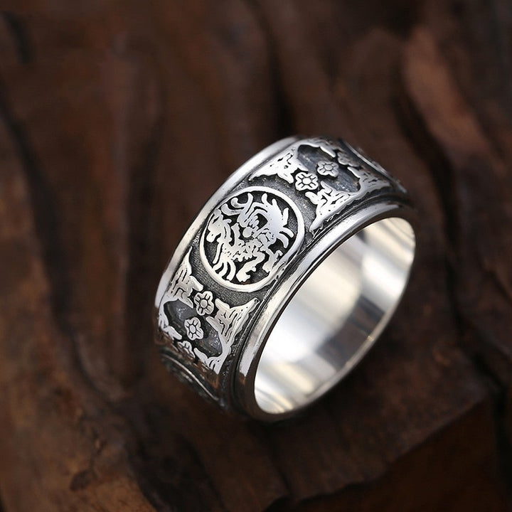 Sterling Silver Rotatable Ring For Men.