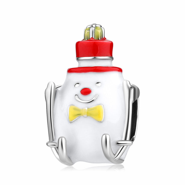 S925 Sterling Silver Drip Glue Beads Christmas String Bracelet Diy Accessories Beads