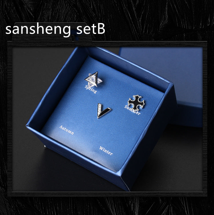 925 Silver Men''s Earrings single fashionable silver earrings.