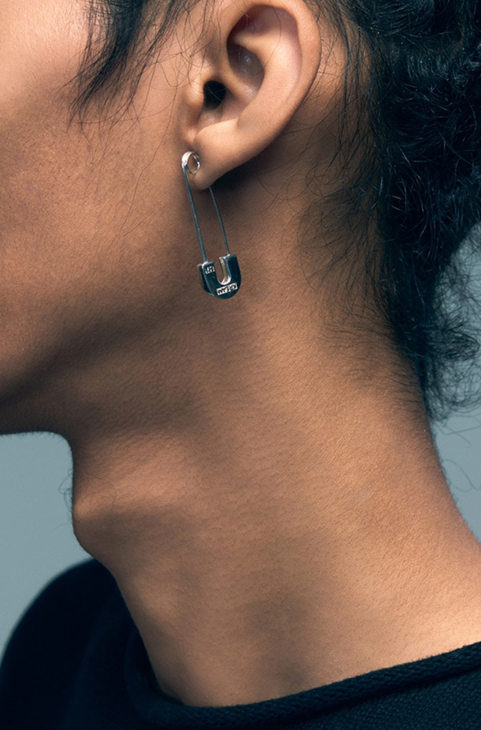 925 Sterling Silver Safety Pin Earrings | Punk Hip Hop