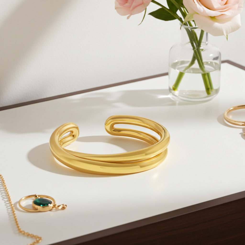 Classic irregular cross sterling silver open cuff bracelet