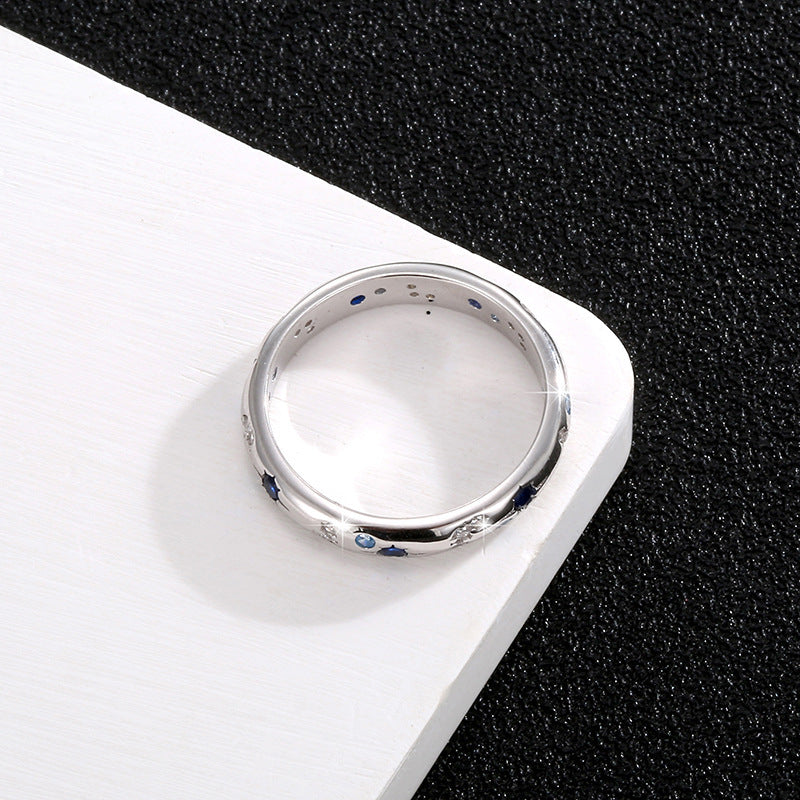 S925 Sterling Silver Bright Starry Ring For Men And Women.