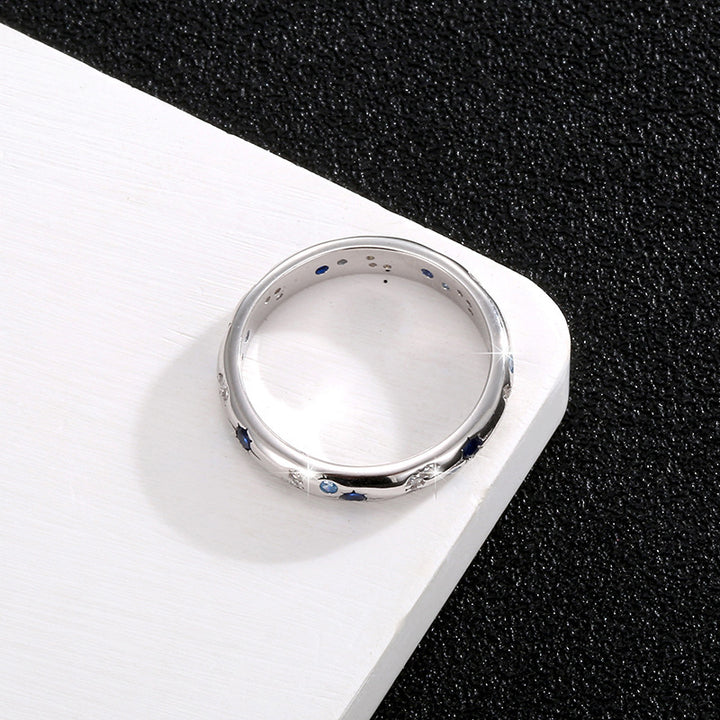 S925 Sterling Silver Bright Starry Ring For Men And Women.