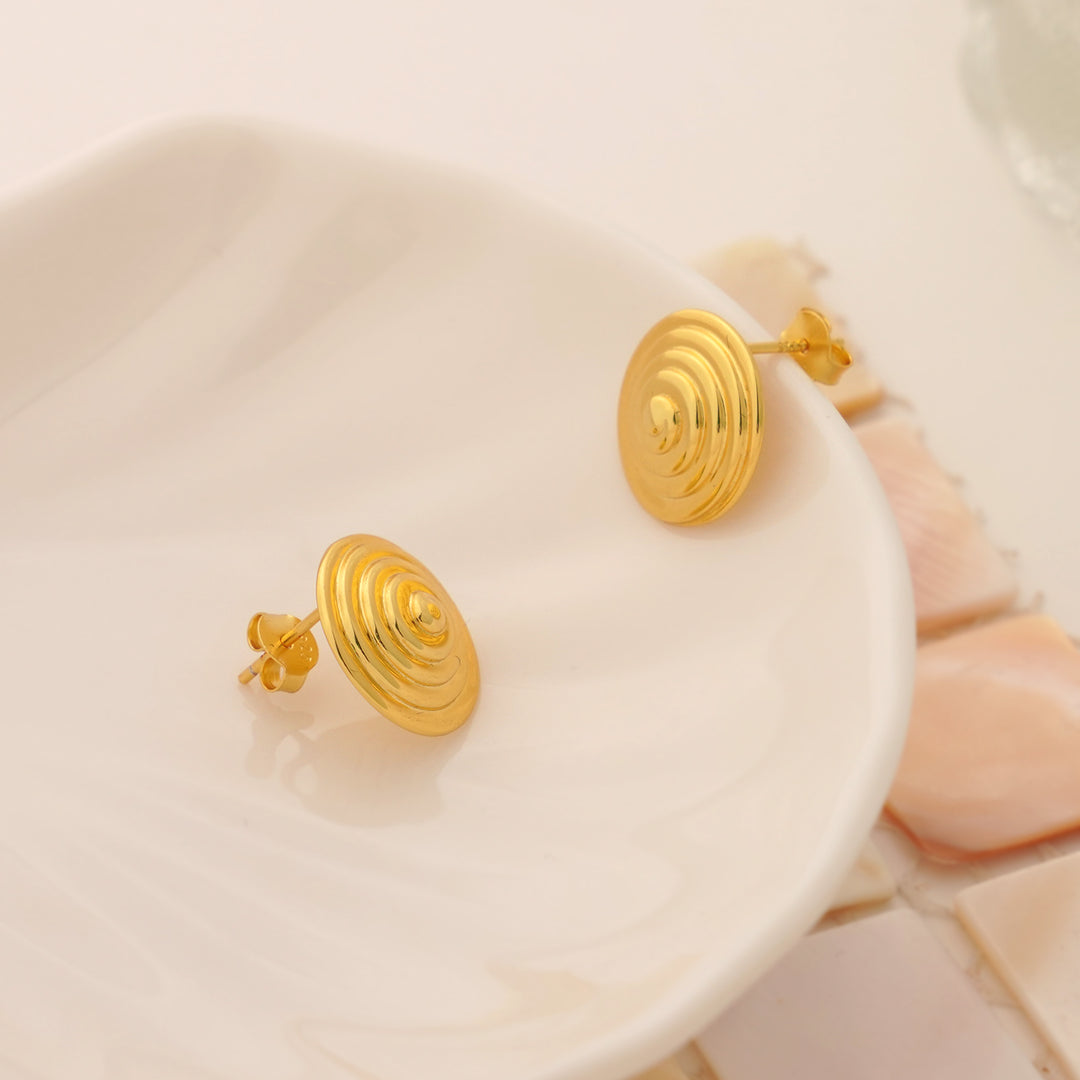 Geometry Spiral Snail Shell 925 Sterling Silver Stud Earrings