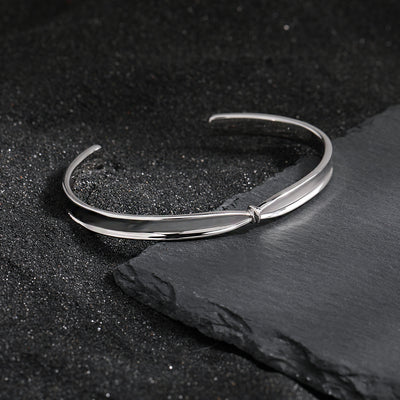 Girl Fashion Knot 925 Sterling Silver Open Bangle