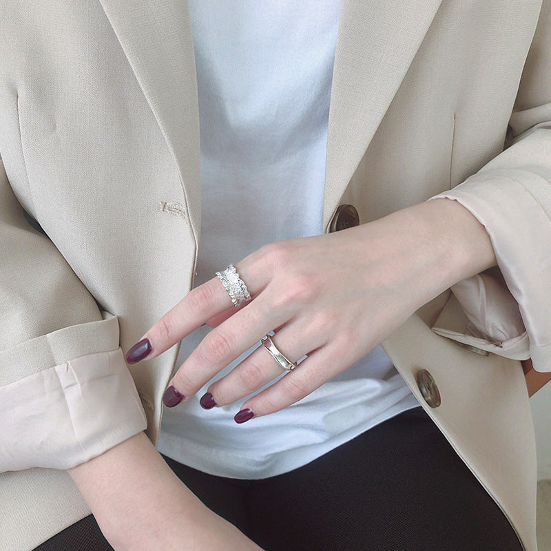 Modern Girl's Skirt 925 Sterling Silver Adjustable Ring