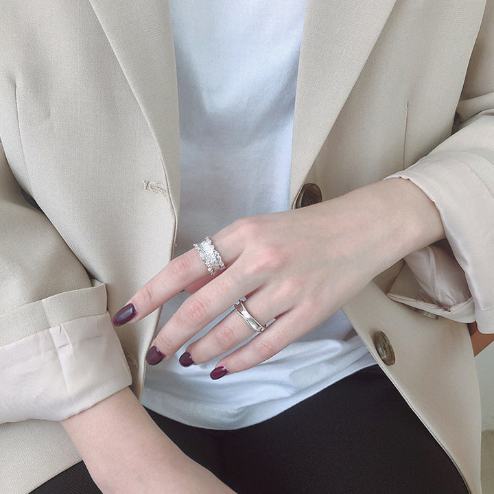 Modern Girl's Skirt 925 Sterling Silver Adjustable Ring