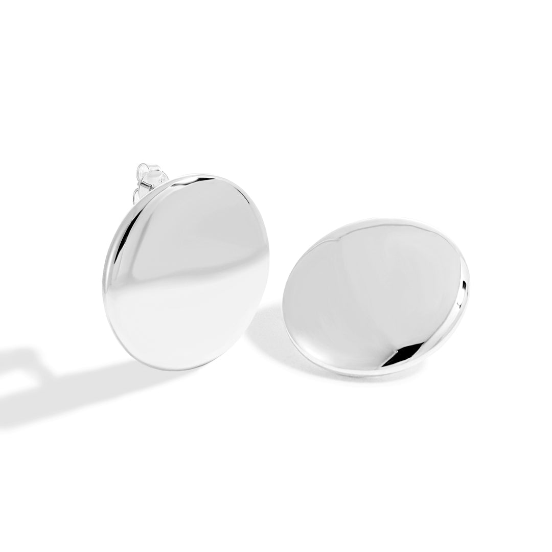 Modern Geometry 925 Sterling Silver Electroforming Irregular Ellipse Earrings