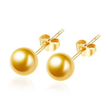 Fashion 925 Sterling Silver White Shell Pearl Concise Studs Earrings(6/8mm)