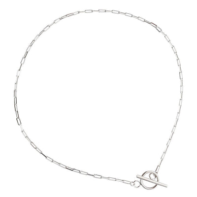 S925 pure silver necklace ins niche design personality OT buckle chain necklace women's collarbone necklace