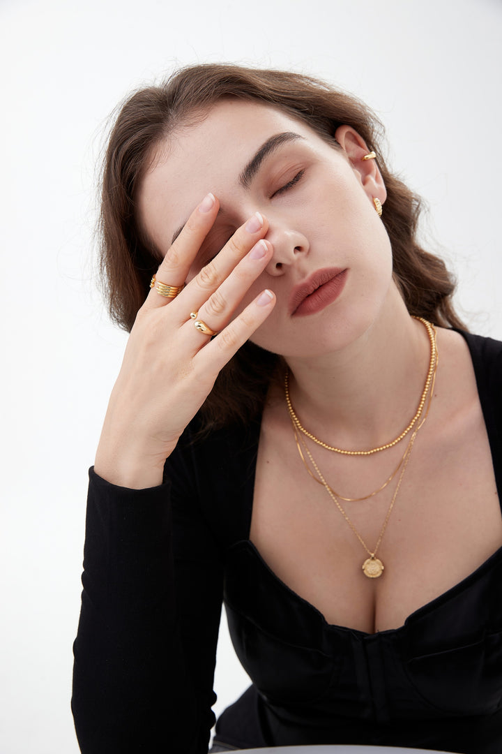 Fashion CZ  Jagged Geometry 925 Sterling Silver Adjustable Ring