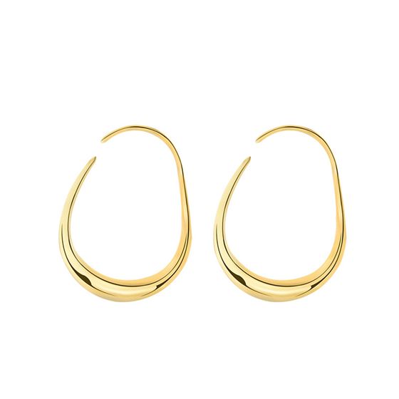 Geometry Hollow Circle Irregular 925 Sterling Hoop Earrings