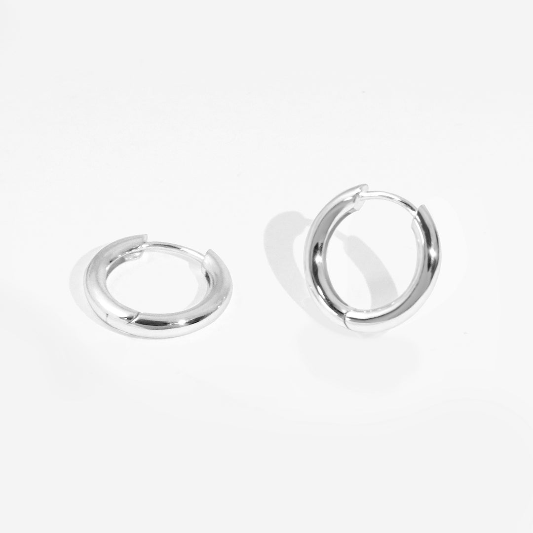 Fashion Jewelry Bulk Wholesale Popular Minimalist 925 Sterling Silver Plain Hoop Earrings